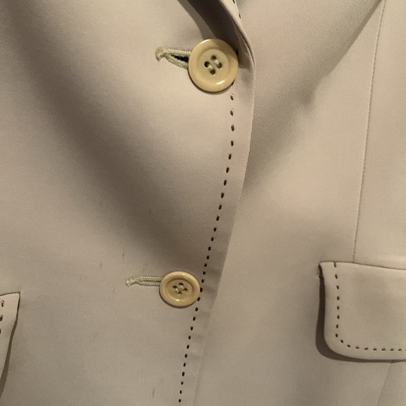 Epic New York beige blazer with dark brown stitching size 4 - Picture 5 of 5